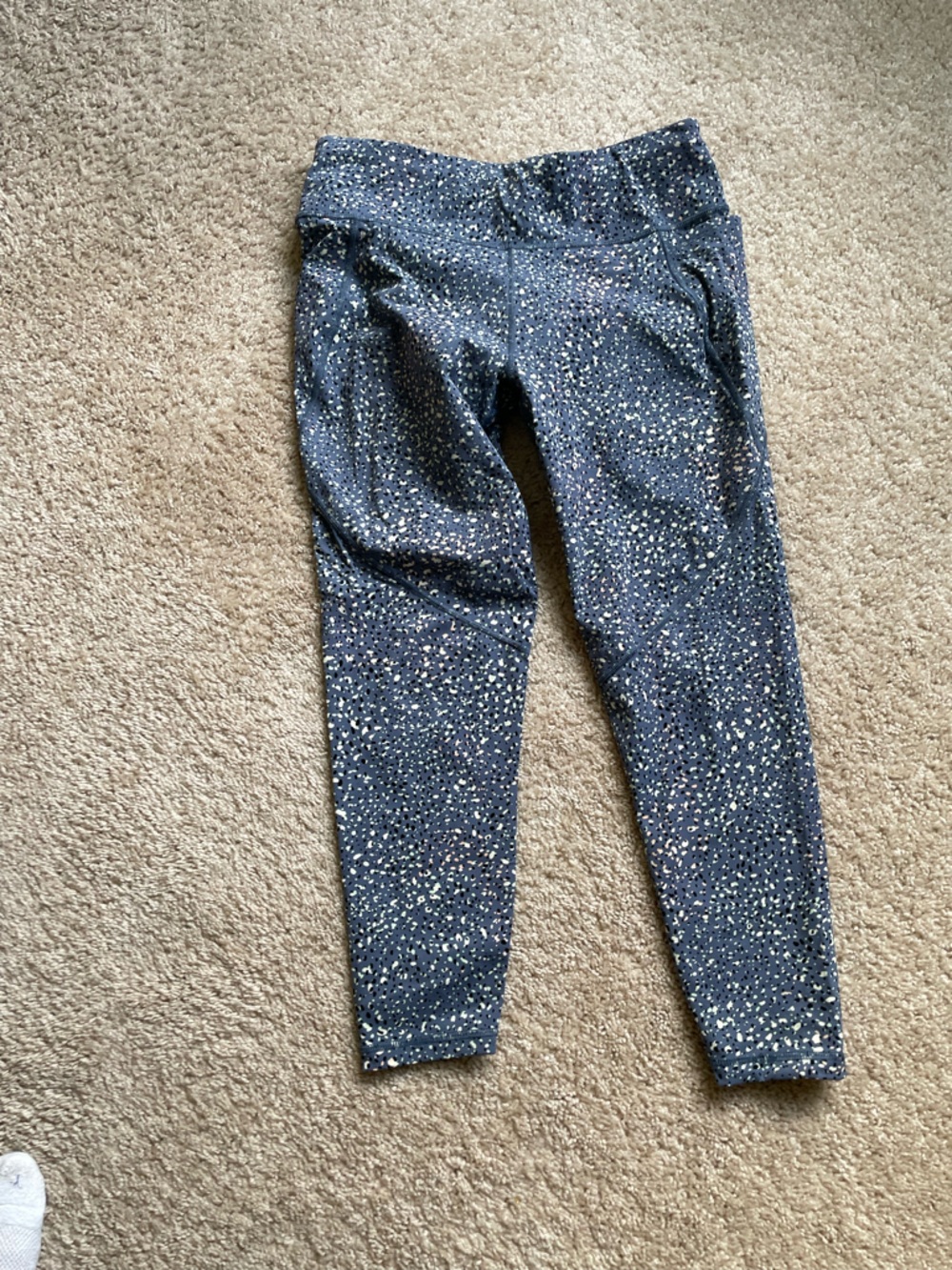 Sweaty Betty Navy Leggings with Light Mint & Pale Blue Speckle